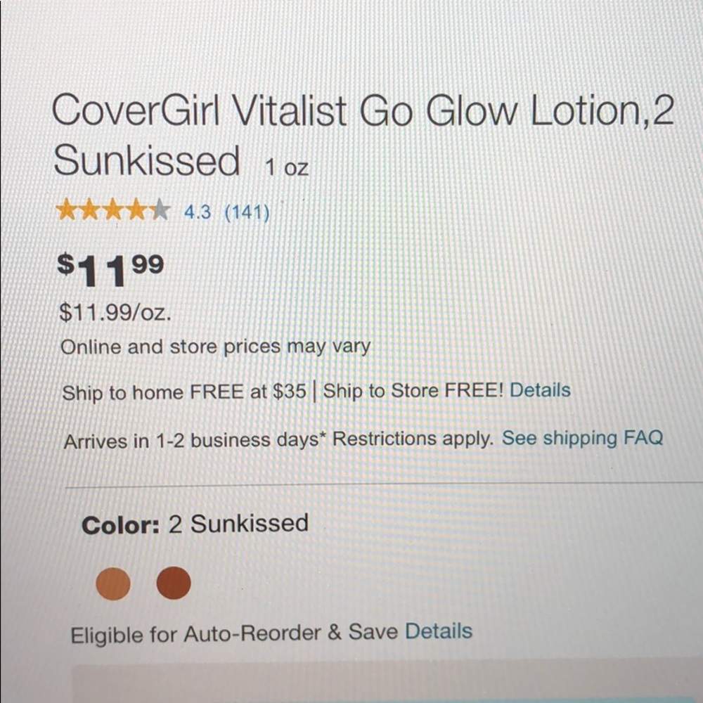 NWT CoverGirl Go Glow in Sun Kissed Bronzer Lotion - Picture 3 of 3